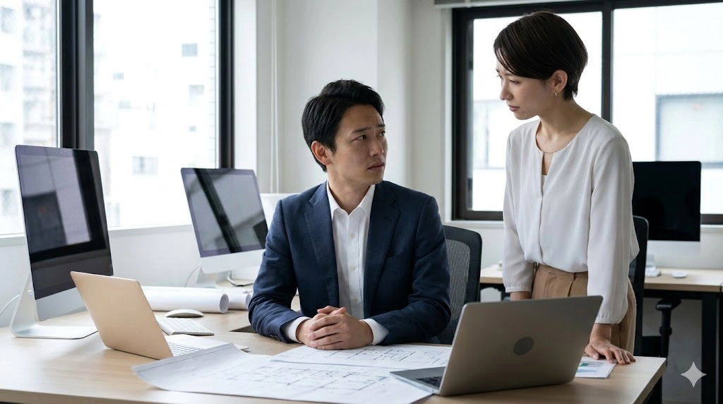 職場での重圧と、共通の過去（心の傷）に葛藤する尾崎と久遠の複雑な関係