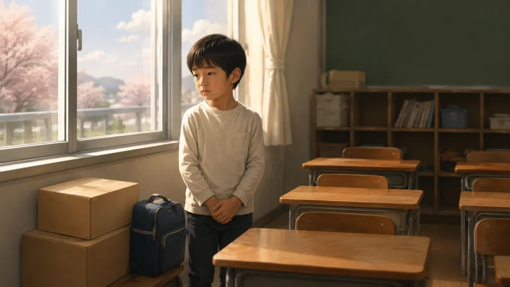 転校先の教室で孤独を感じる小説『きよしこ』の日本人少年