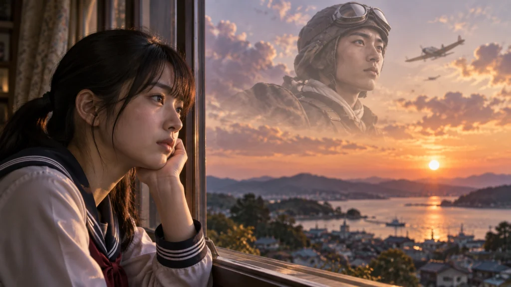 戦時中に別れた彰を忘れられず夕暮れの窓辺で思い出す百合