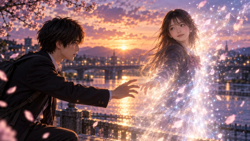時給三〇〇円の死神の結末を象徴する佐倉真司と花森雪希の切ない別れのイメージ