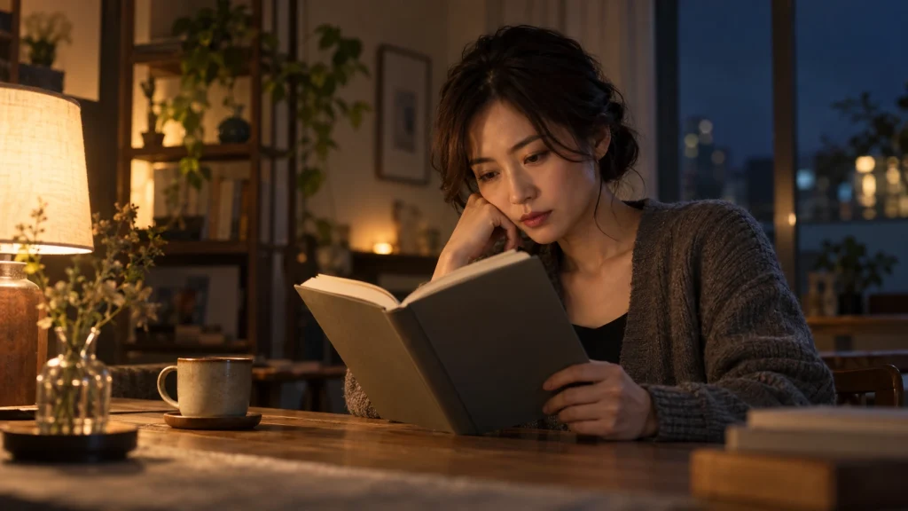 辻堂ゆめの小説『残火』を読む日本人女性のイメージ